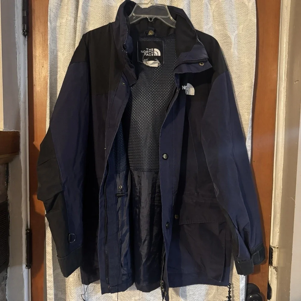Vtg 1990s The North Face Goretex Navy Blue/Black Rain Jacket - Men's XL READ*‎